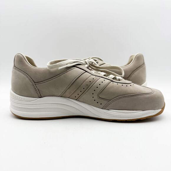 SAS Mens Camino Sneaker US Size 9.5 Wide Taupe Leather Lace Up NIB - Picture 3 of 13